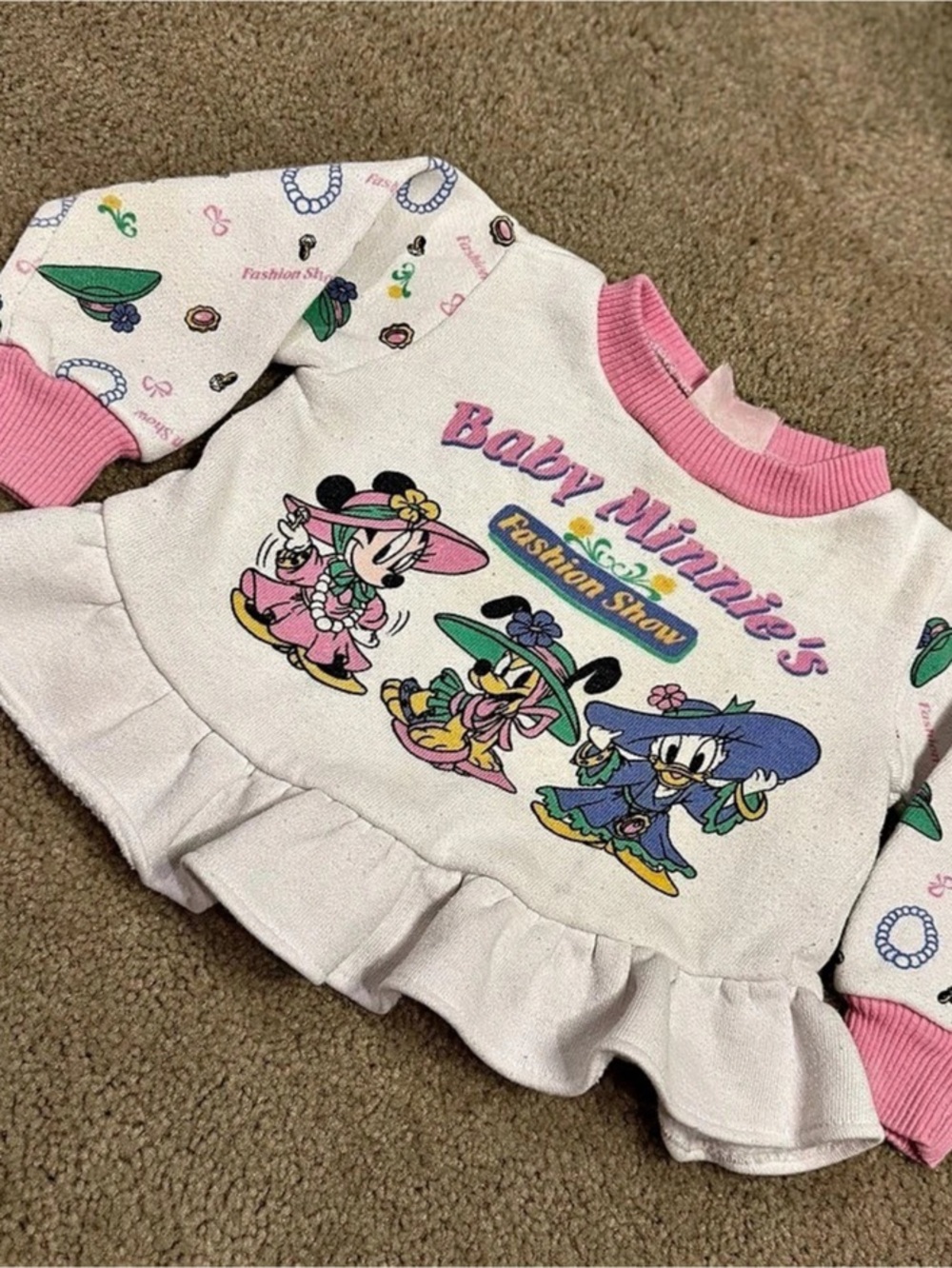 Vintage Disney Babies Baby Minnie Ruffle Crewneck 12-18M